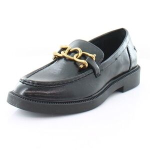 NEW Steve Madden Karmine Black Leather Chain Loafers